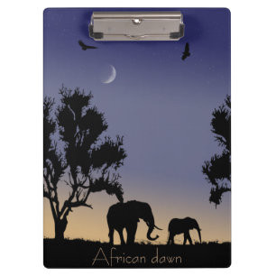 African dawn - elephants clipboard