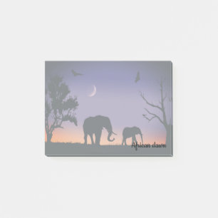 African dawn elephants - post-it notes