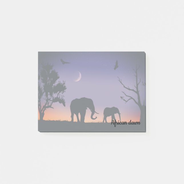 African dawn elephants - post-it notes (Front)