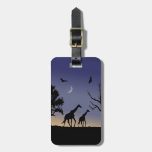 African dawn - giraffes luggage tag