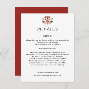 African Decor Wedding Information Guest Enclosure Card