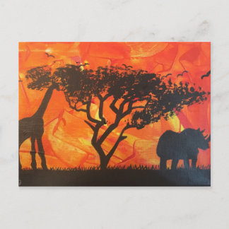 African desert safari postcard