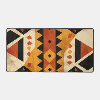 African design background in brown and black desk mat