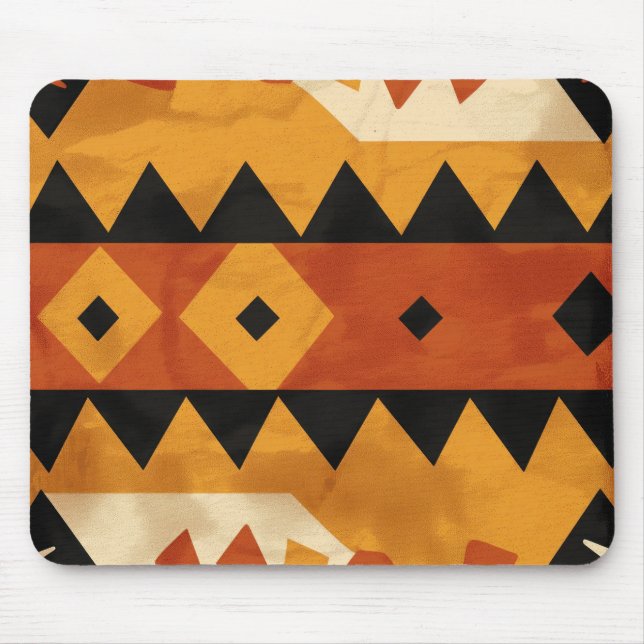 African design background in brown and black mouse mat (Front)