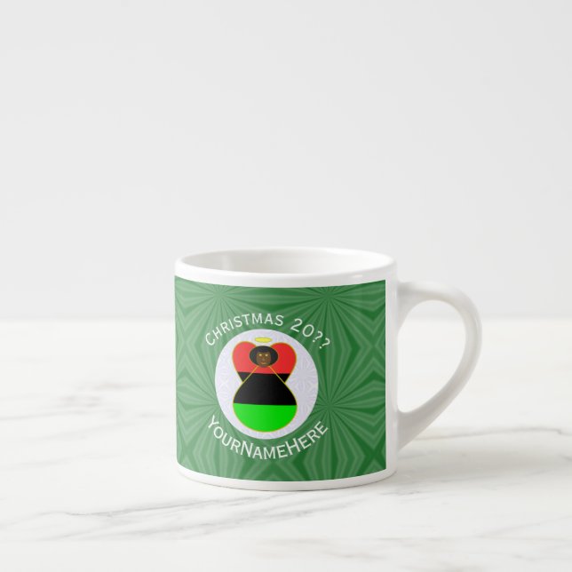 African Diaspora American Christmas Angel Espresso Cup (Right)