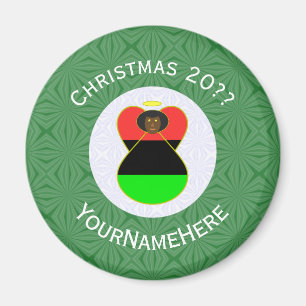 African Diaspora American Christmas Angel Magnet