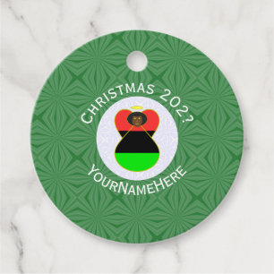 African Diaspora Angel Christmas Flag Personalised Favour Tags