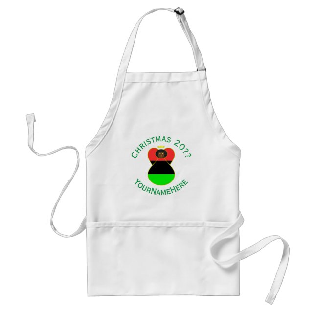 African Diaspora Angel Christmas Flag Personalised Standard Apron (Front)