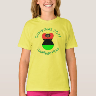 African Diaspora Angel Christmas Flag Personalised T-Shirt