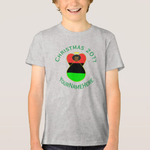African Diaspora Angel Christmas Flag Personalised Tri-Blend Shirt