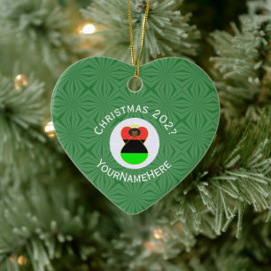 African Diaspora Angel Christmas Flag Personalized Ceramic Tree Decoration