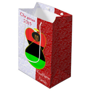 African Diaspora Angel Flag Red White Personalised Medium Gift Bag