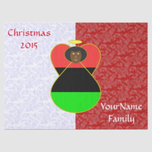 African Diaspora Angel Flag Red White Personalised Tissue Paper