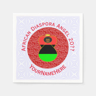 African Diaspora Flag Angel Red Personalised Napkin