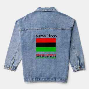 African Diaspora Flag Black Personalisation Denim Jacket