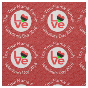 African Diaspora Heart Flag LOVE Red Personalised Fabric
