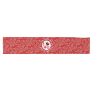 African Diaspora Heart Flag LOVE Red Personalised Medium Table Runner