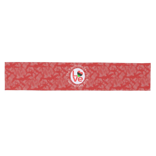 African Diaspora Heart Flag LOVE Red Personalised  Medium Table Runner (Horizontal)