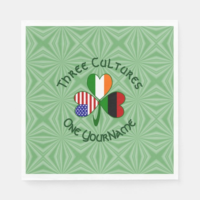 African Diaspora Irish American Shamrock  Napkin (Front)