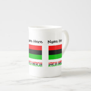 African Diaspora or American Flag Black Personal Bone China Mug