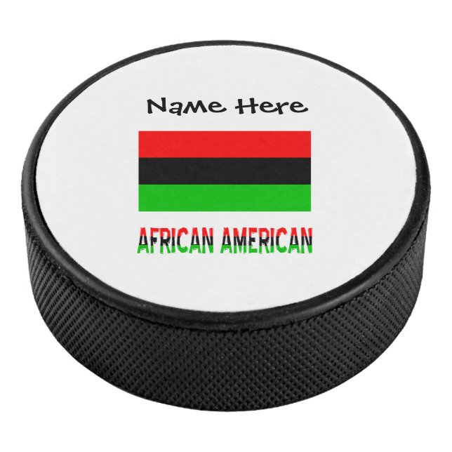 African Diaspora or American Flag Black Personal Hockey Puck (3/4)