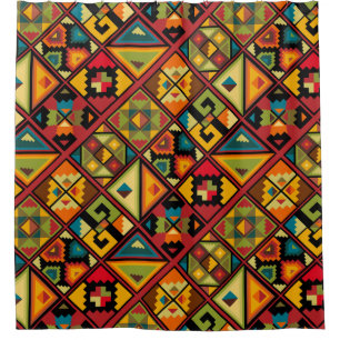 African digital paper shower curtain