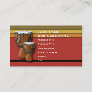 African Djembe Drum - Music Business Card