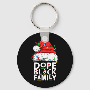 African Dope Black Family Afro Team Santa Matching Key Ring