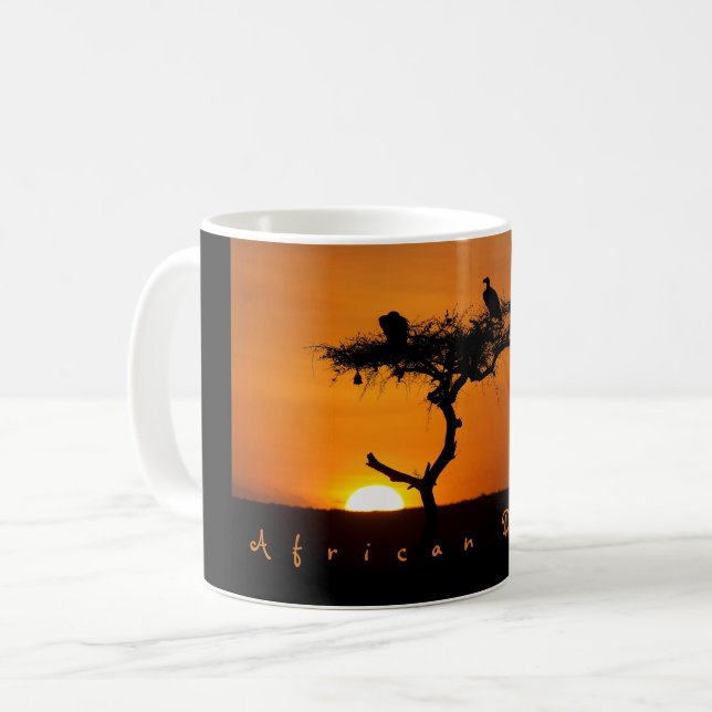 African Dream sunset romantic photo with text Coffee Mug (Front Left)
