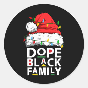 African Drug Black Family Afro Team Santa Matching Classic Round Sticker