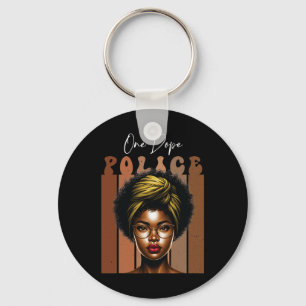 African Drug Black Police For Melanin Queen Black Key Ring