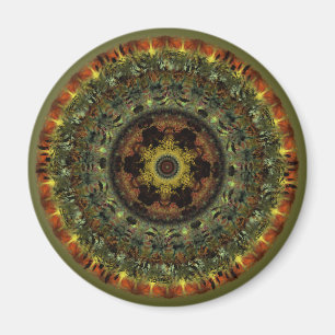African Dusk Mandala fridge magnet
