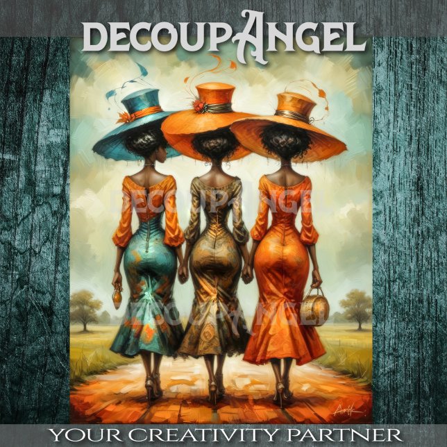 African Elegance Three Women in Harmony Decoupage Tissue Paper (Creator Uploaded)