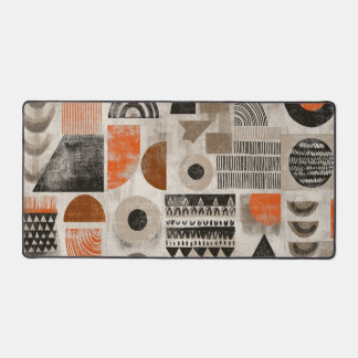African elements in muted colors desk mat