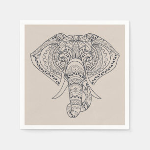 African elephant African theme dinner party Napkin