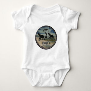 African Elephant Art Print Baby Bodysuit