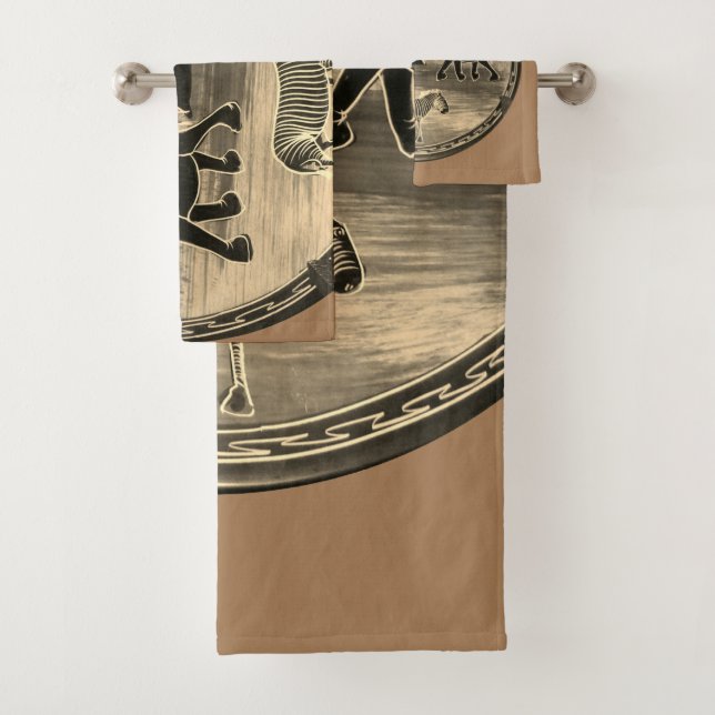 African Elephant Art Print Bath Towel Set (Insitu)