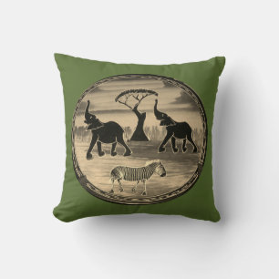 African Elephant Art Print Cushion