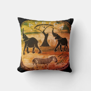 African Elephant Art Print Cushion