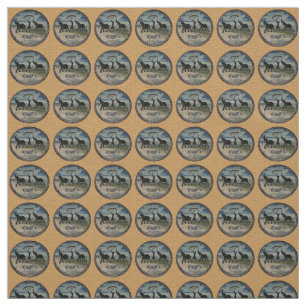 African Elephant Art Print Fabric