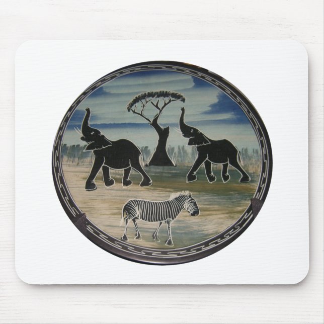 African Elephant Art Print Mouse Mat (Front)