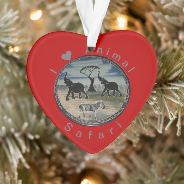 African Elephant Art Print Ornament (Tree)