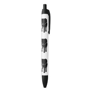 African Elephant Black Ink Pen