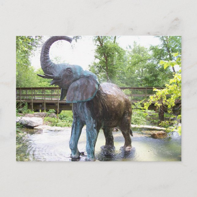 African Elephant Bronze Sculpture Postcard (Front)