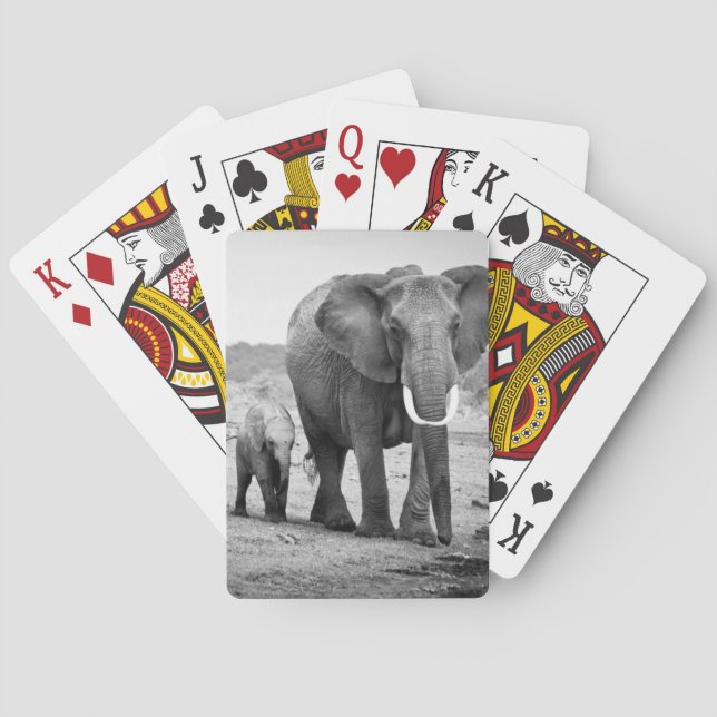 African Elephant & Calves | Kenya, Africa Playing Cards (Back)