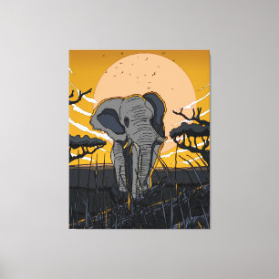 African Elephant Canvas Print