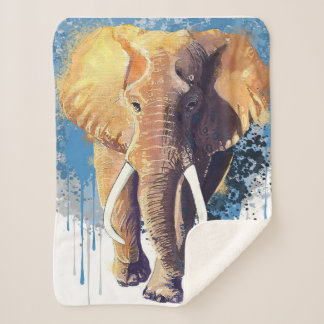 African Elephant Design | Wildlife Animal  Sherpa Blanket