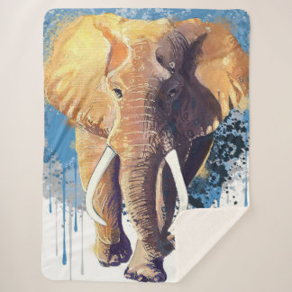 African Elephant Design | Wildlife Animal  Sherpa Blanket
