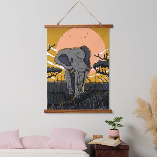 African Elephant Hanging Tapestry (Bedroom)