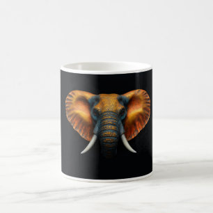 African elephant head  coffee mug